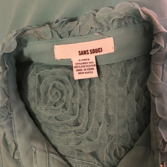 Sans Souci Sheer Sleeveless Blouse, Sz Small - Picture 7 of 9